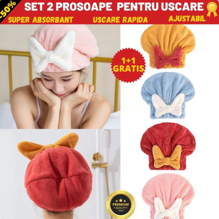 Set 2x prosop turban de par